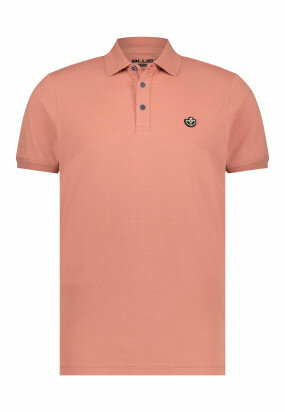 Jersey-polo-with-regular-fit---dusty-pink-plain