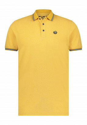 Polo-with-artwork-on-chest---golden-yellow-plain