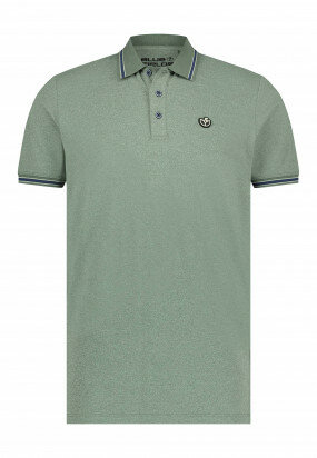 Polo-with-artwork-on-chest---moss-green-plain