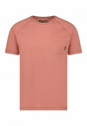 Katoenen-T-shirt-met-ronde-hals---oud-roze-uni