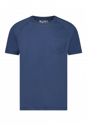 Katoenen-T-shirt-met-ronde-hals---grijsblauw-uni