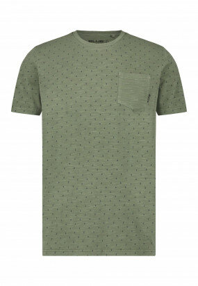 T-Shirt-jersey-with-a-fine-print---moss-green-plain