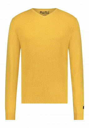 Jumper-of-blended-recycled-polyester---golden-yellow-plain