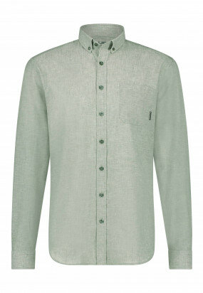 Shirt-plain-with-chest-pocket---white/moss-green