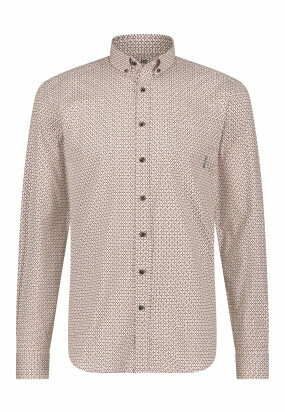 Cotton-stretch-shirt-with-print---charcoal/dusty-pink