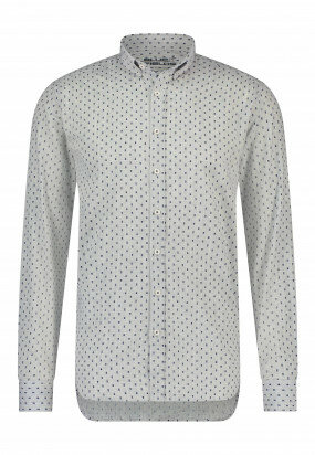 Cotton-shirt-with-all-over-print---grey-blue/white