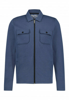 Sweat-cardigan-with-zipper-closure---grey-blue-plain