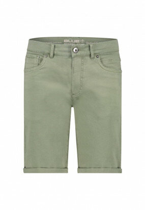 Denim-shorts-with-regular-fit---moss-green-plain