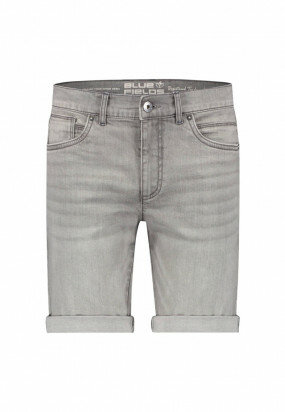 Denim-shorts-in-a-cotton-blend---lightgrey-plain