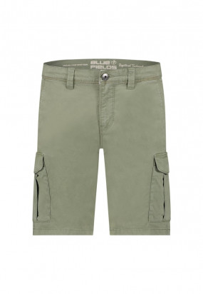 Denim-shorts-with-patch-flap-pockets---moss-green-plain