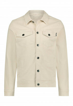 Denim-jacket-in-stretch-cotton---off-white-plain
