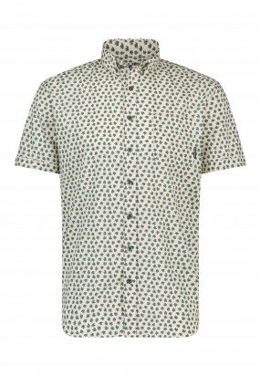 Shirt-with-all-over-print---moss-green/grey-blue