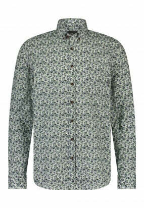 Floral-print-shirt-in-cotton---white/jade