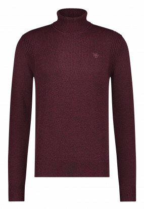 Pullover-Roll-Neck-Plain---wine-red/charcoal