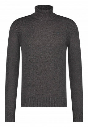 Pullover-Roll-Neck-Plain---sepia/charcoal