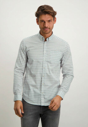 Cotton-shirt-with-chest-pocket---white/grey-blue