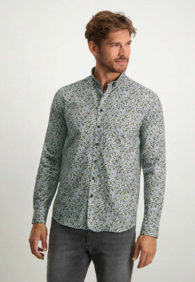 Twill-shirt-with-all-over-print---sand/camel