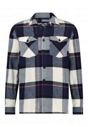 Flanel-overshirt-with-checked-design---white/midnight