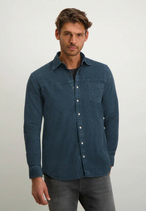 Corduroy-cotton-shirt---grey-blue-plain