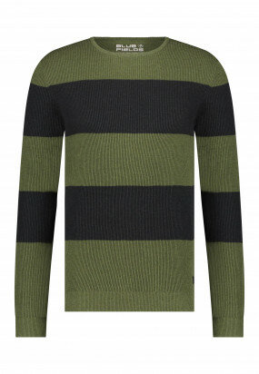 Textured-jumper-with-patent-stitch---moss-green/charcoal