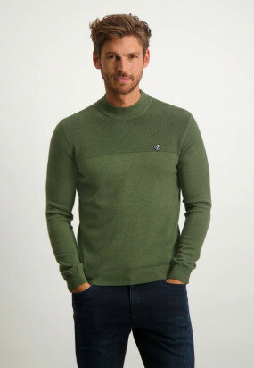 Jumper-with-logo-on-chest---moss-green-plain