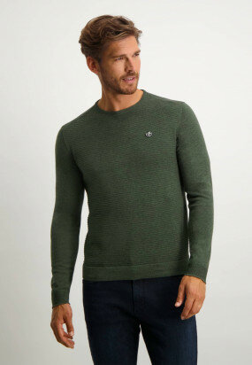 Mouliné-structured-jumper---moss-green/charcoal